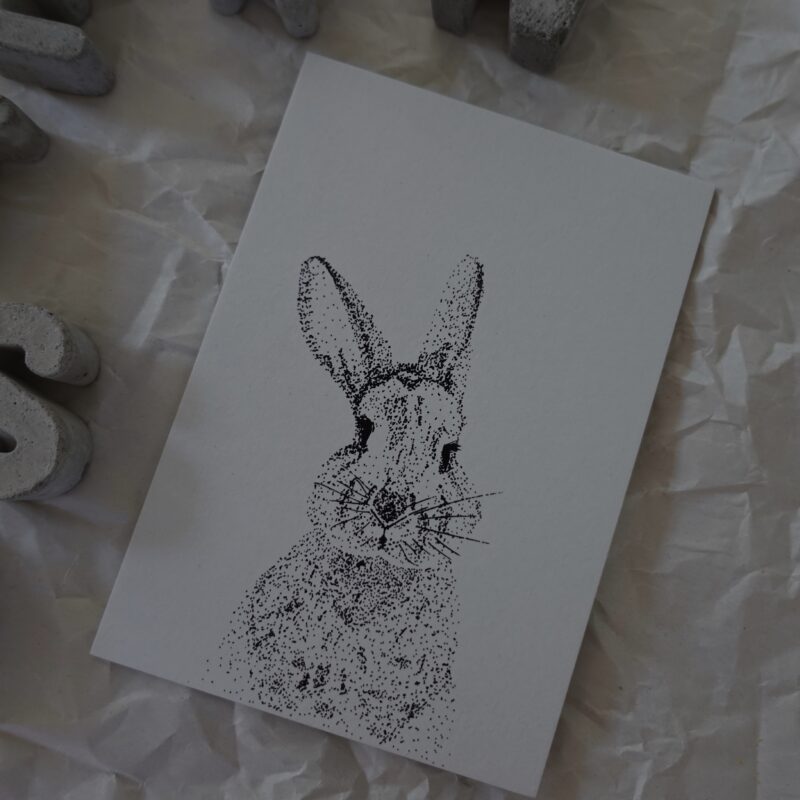 karton-postkarte dot bunny